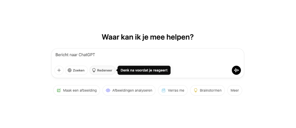 De redeneeroptie in ChatGPT